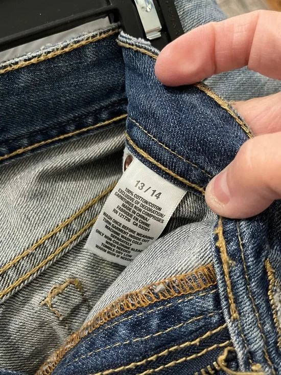 Aeropostale Blue Rolled Cuff Distressed Denim Shorts - Picture 3 of 4